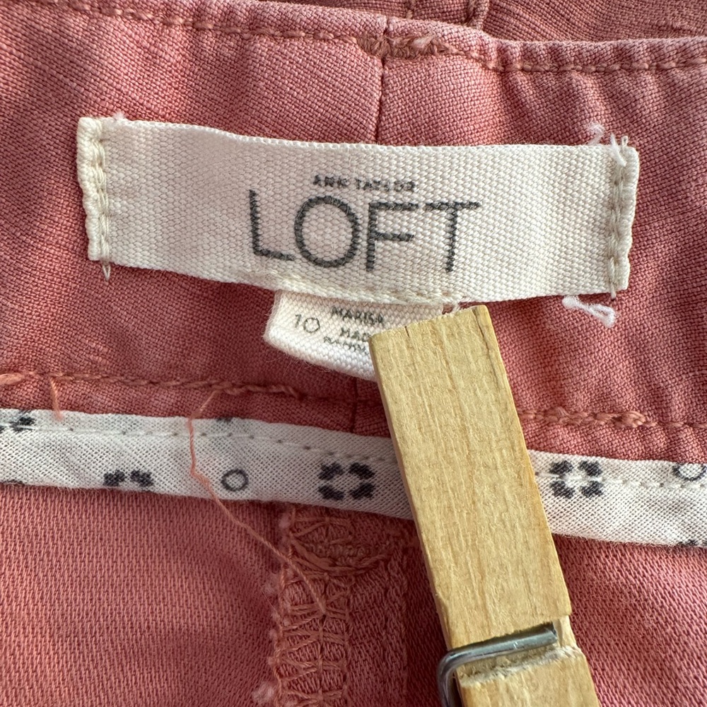 Loft The Marisa Linen Blend Pants in Pink - Picture 6 of 6